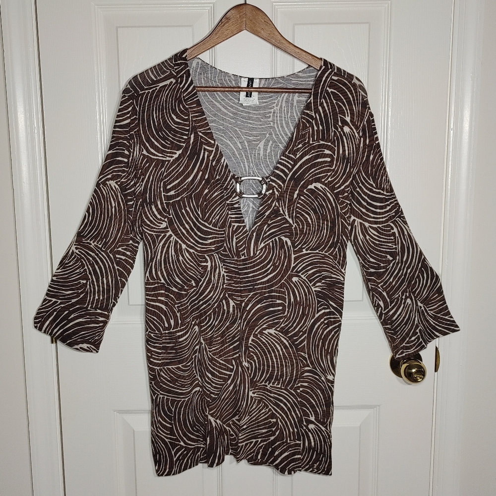 JANTZEN Swim Coverup Brown & Cream